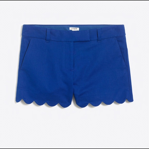J. Crew Pants - J. Crew Scallop Hem Shorts Blue Size 10 NWT